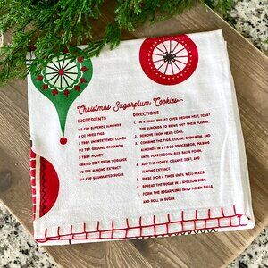 Sugarplum Cookie Recipe Tea Towel